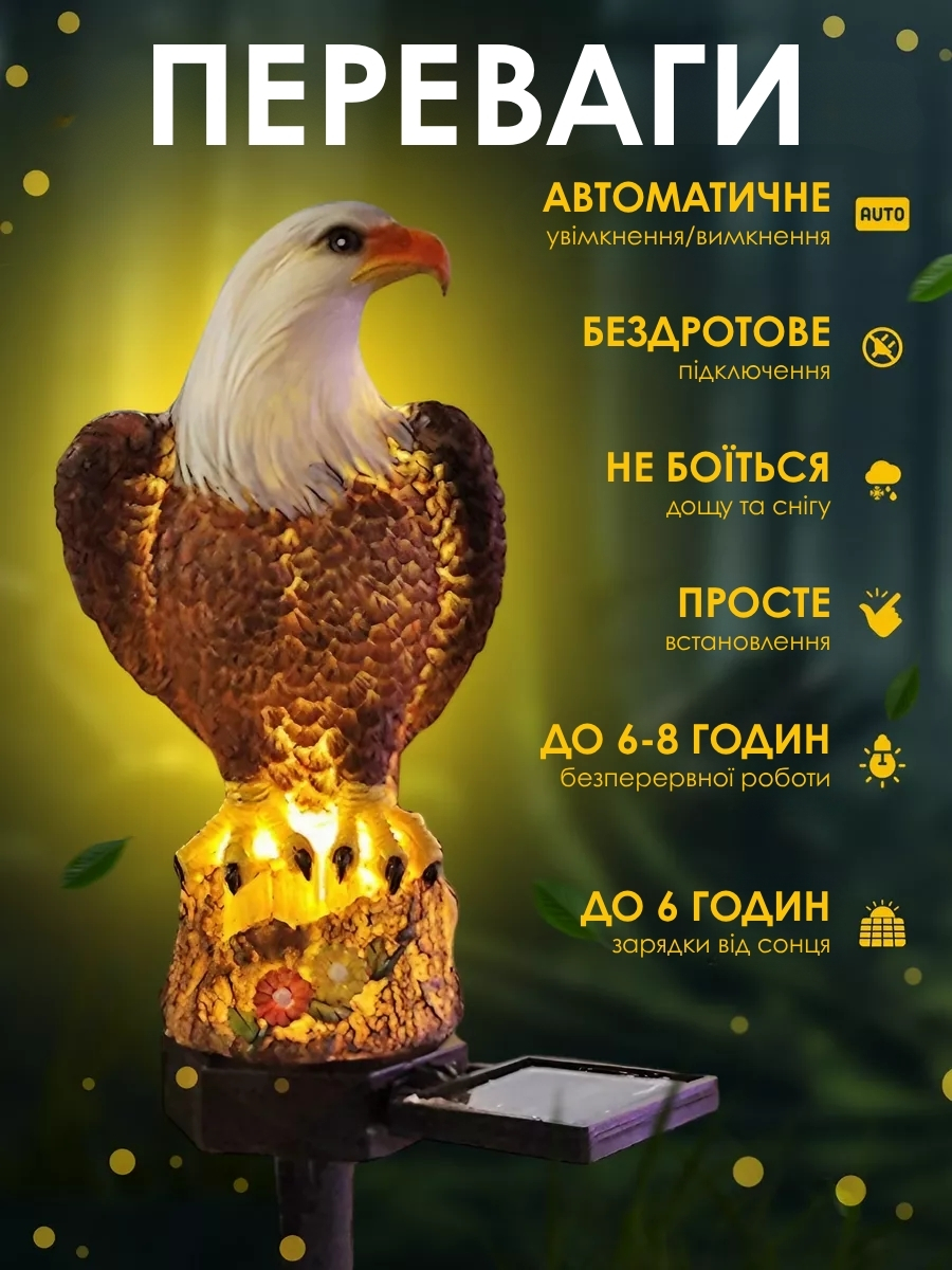 Вуличний світильник на сонячній батареї «Орел»
